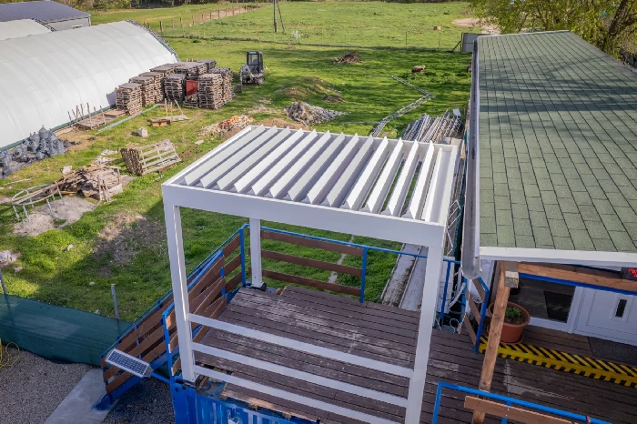 Exkluzív pergola rendszer madártávlatból